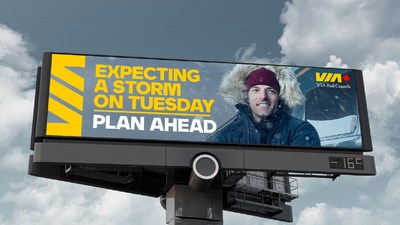 Typical VIA Rail Outsmart Winter billboard. (CNW Group/VIA Rail Canada Inc.)