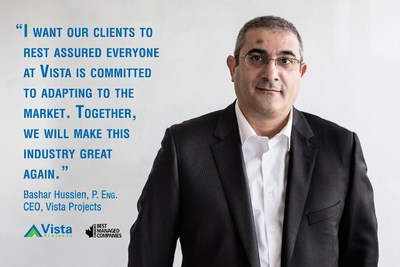 CEO Bashar Hussien believes Vista Projects' ongoing recognition as one of Canada's Best Managed Companies is a validation of the company's commitment to helping energy clients adapt to current market conditions with innovative solutions. (CNW Group/Vista Projects Limited)