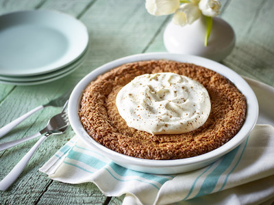 Crustless Chai-Coconut Pie is an easy and flavourful dessert that’s perfect for your Easter celebrations. (CNW Group/Egg Farmers of Ontario)