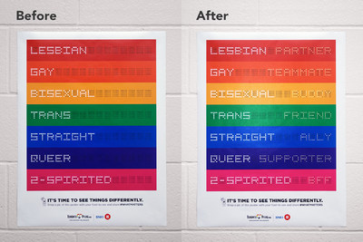 Toronto Pflag's interactive poster will start appearing in TDSB middle and high schools this week. (CNW Group/Toronto Pflag)