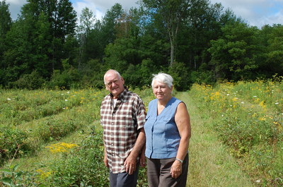 Forests Ontario's Green Leaders Ray and Marlene Beauregard on their property in Stormont Township, Ontario. (CNW Group/Forests Ontario)