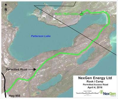 Figure 1: Plan Map and Planned Rook I Camp Access Road (CNW Group/NexGen Energy Ltd.)