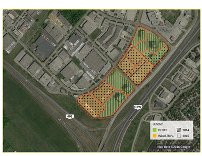 Fengate'’s Q1 2016 acquisitions in Oakville include industrial buildings at 2879, 2905, 2951, 2965 Bristol Circle and 2351 Upper Middle Road East, and an office building at 2010 Winston Park Drive. (CNW Group/Fengate Capital Management)