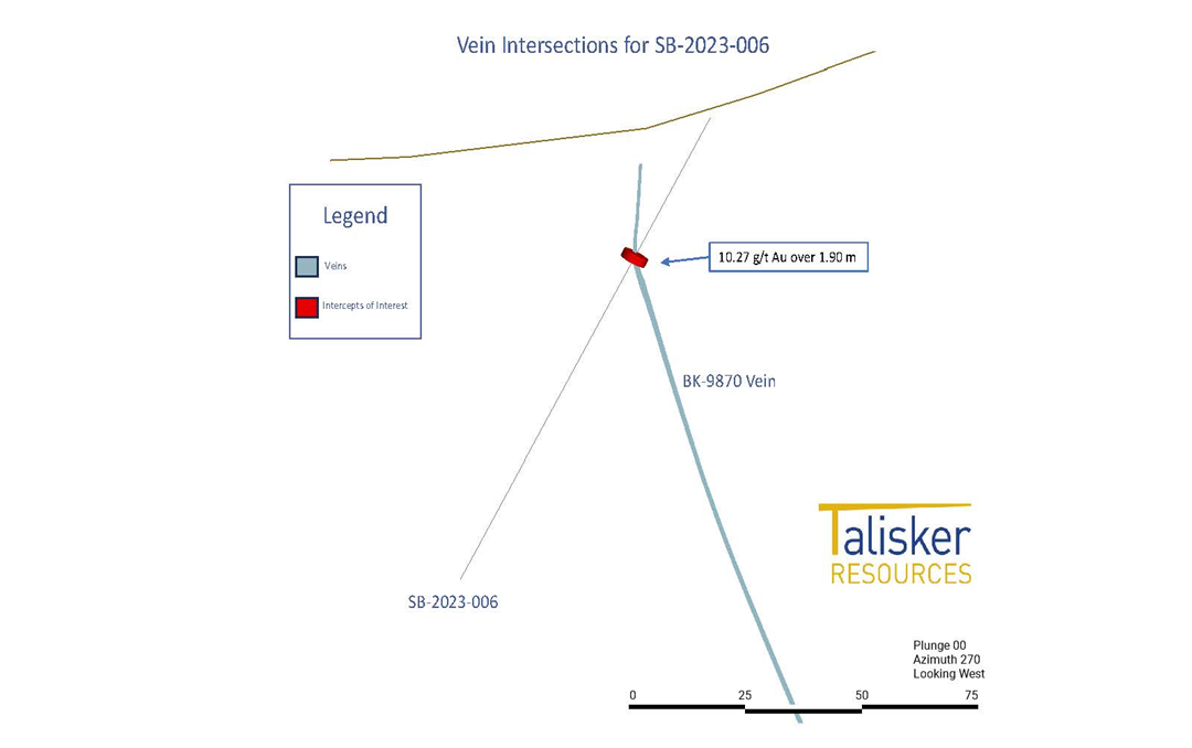 Hole SB-2023-006 intersection on the BK Vein.