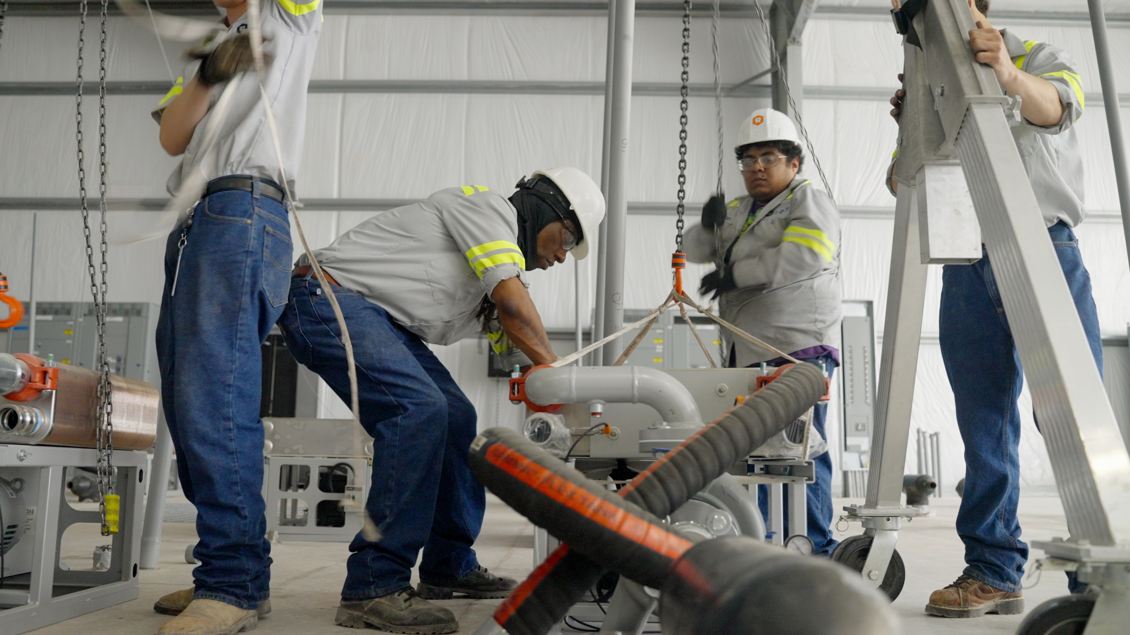 During the month of February, the structure for the first 100 MW building, Building A1, was completed and onsite teams made progress on the deployment