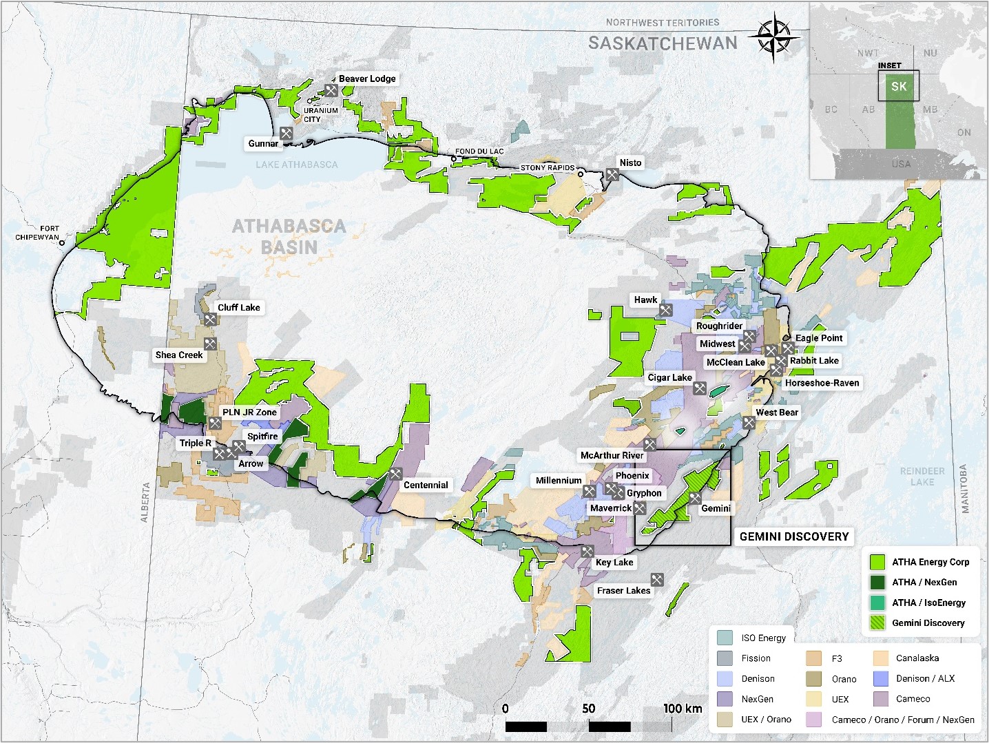 Figure 1: ATHA Energy Land Package and Location of the Gemini Project