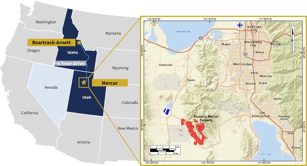 Mercur Gold Project Location Map