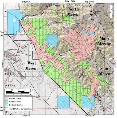 Mercur Gold Project Claim Map