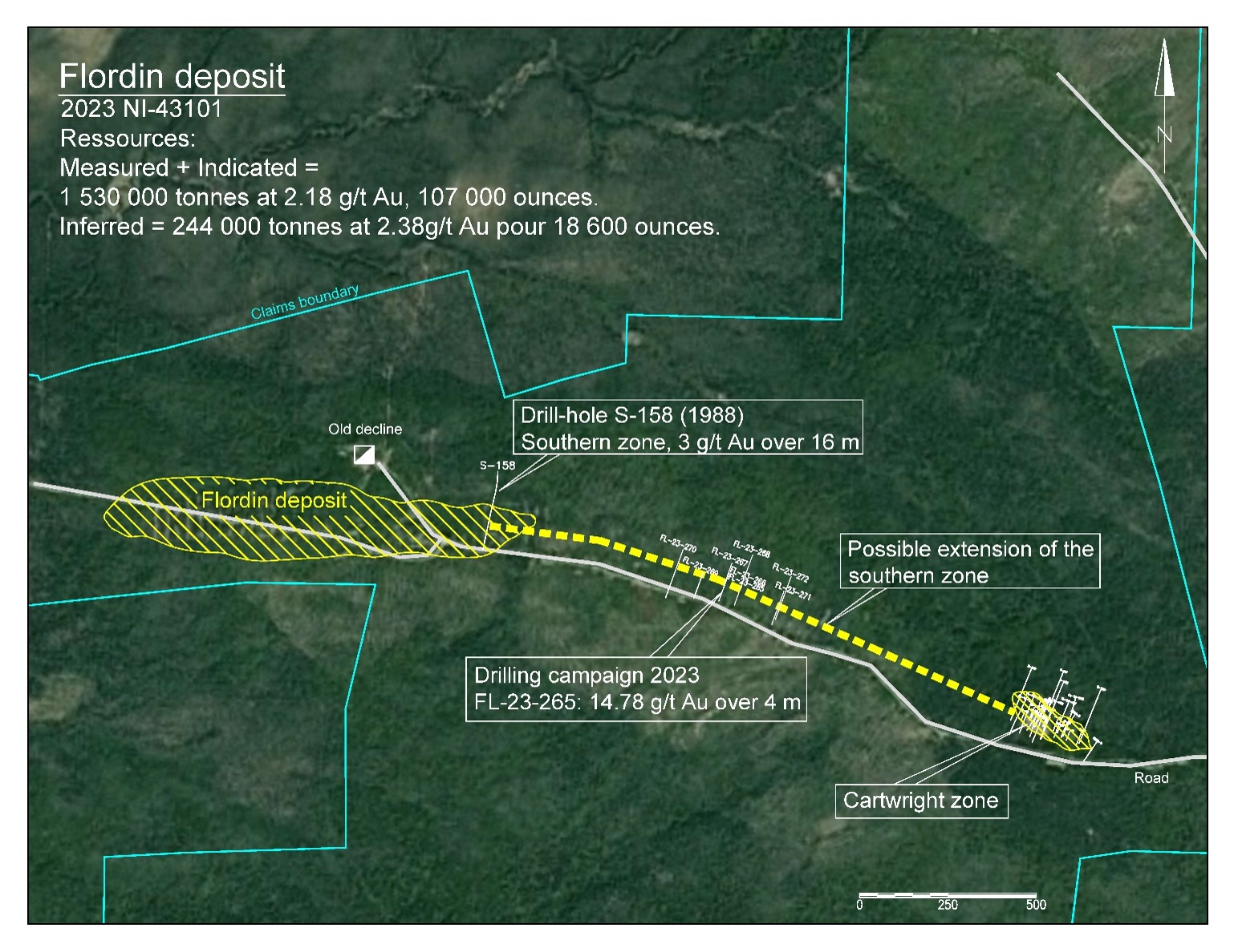 Location of the works, Flordin property