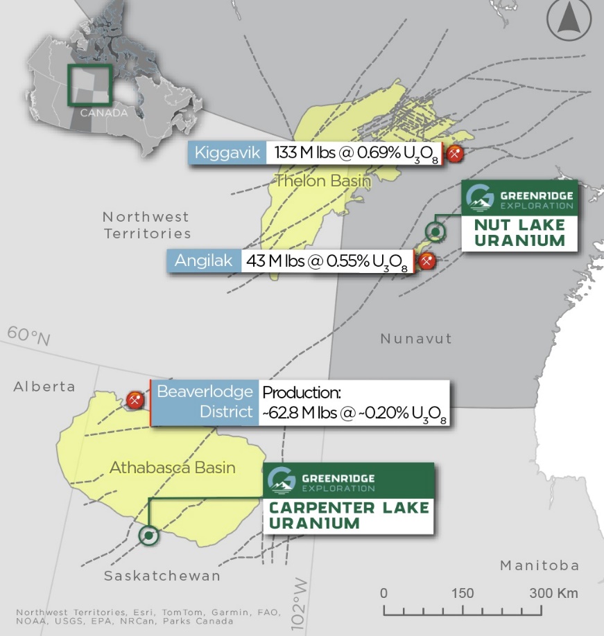 Figure 4: Greenridge Exploration Uranium Projects Portfolio