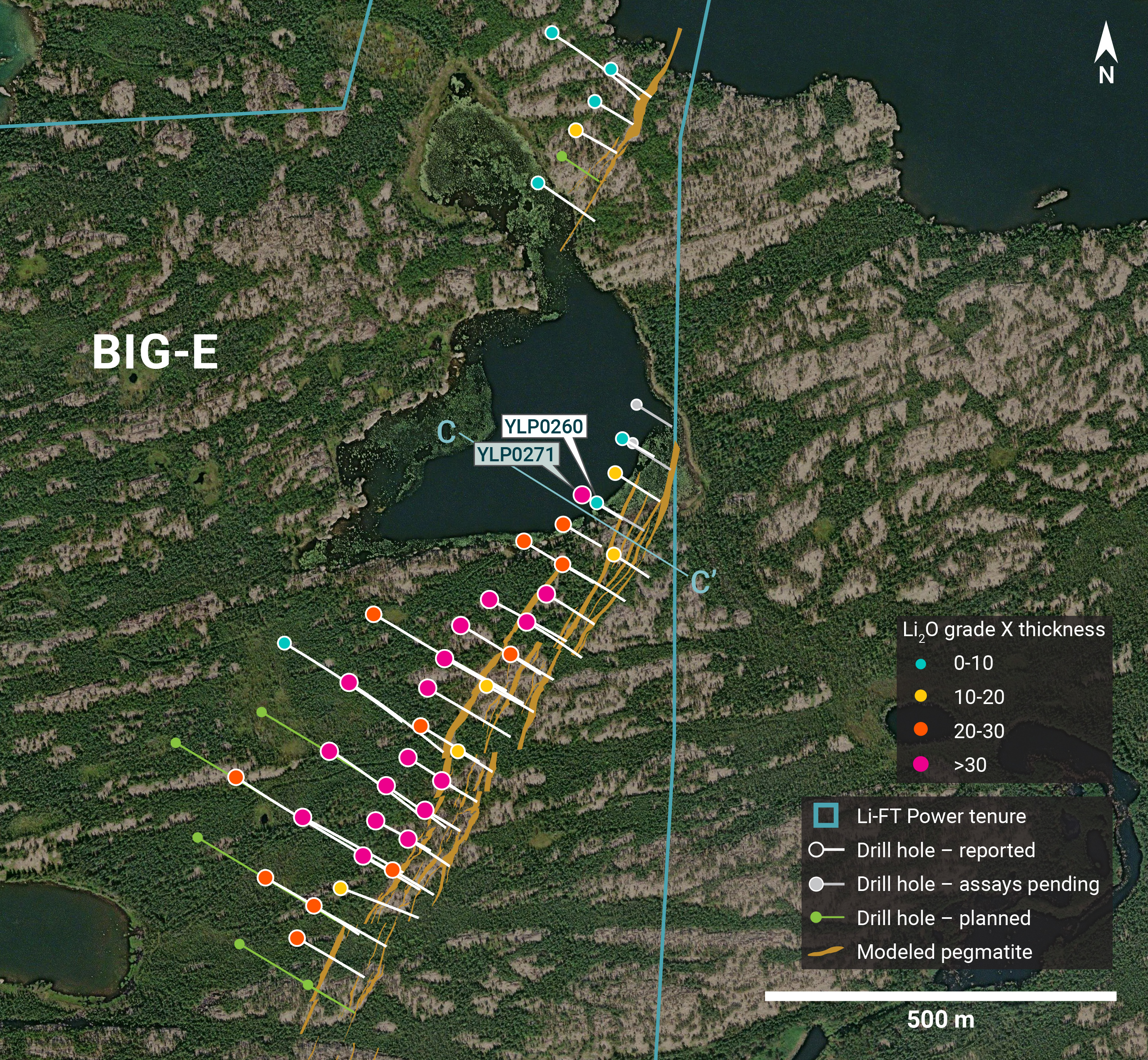 Individual Drill plans YK pegmatites NR 33-Big E