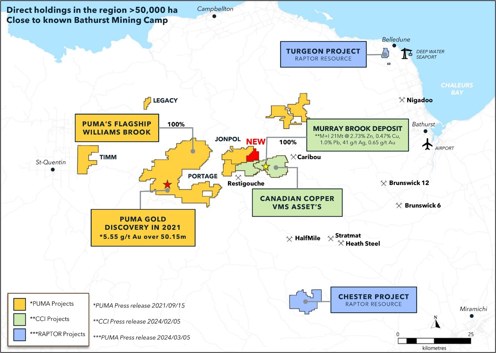 Puma’s landholdings in Northern New Brunswick