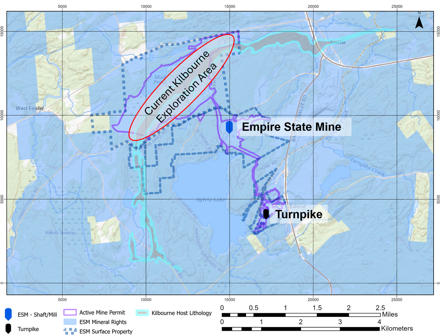 Figure 1. Location of the Kilbourne Project relative to ESM Operations