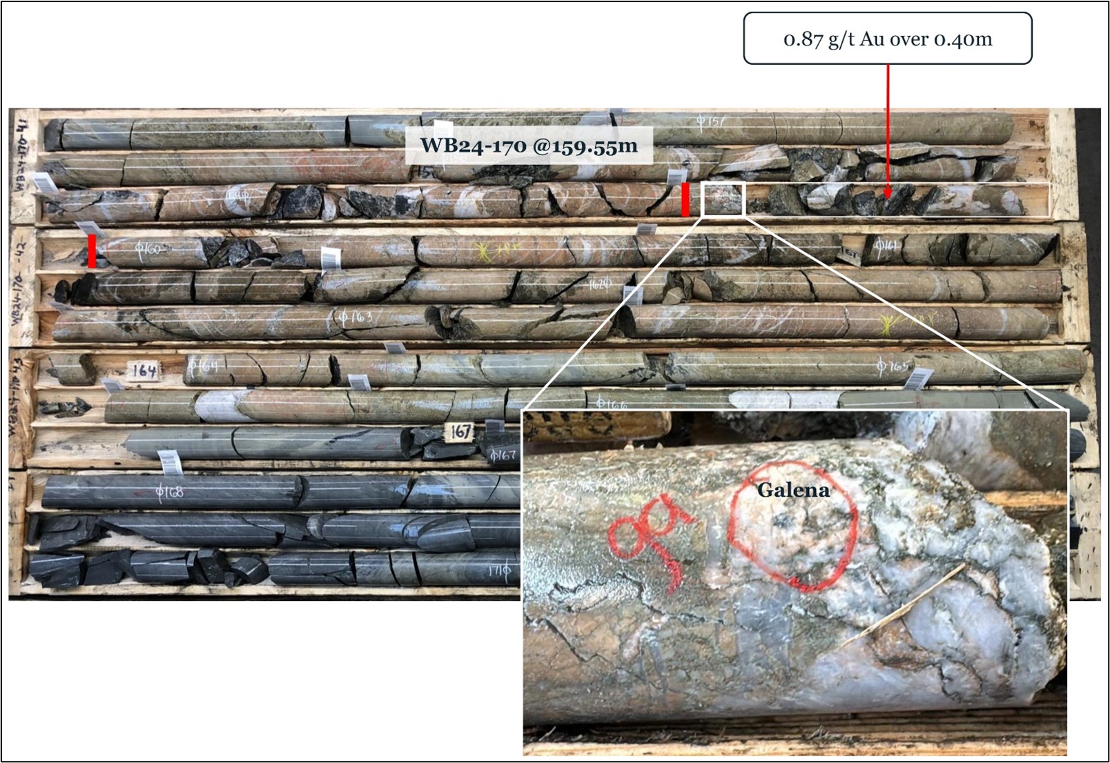 Core from the Cheetah Gold Zone located 3.25 km northeast of the Lynx Gold Zone