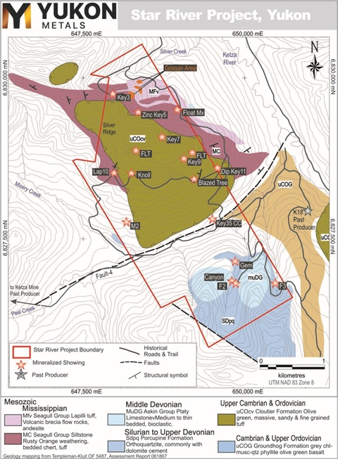 Previously mapped geology on the Star River project (AR 061867 & Templeman-Kluit, OF 5487)