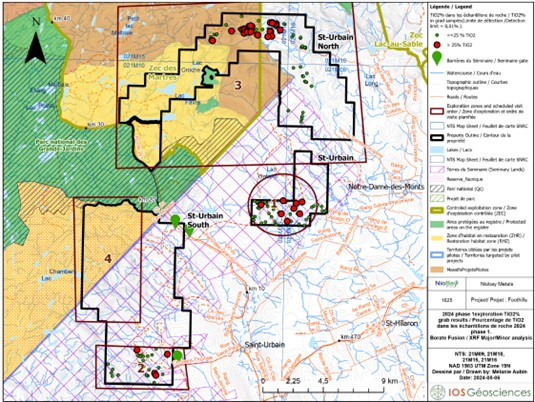 prospecting area and sample locations