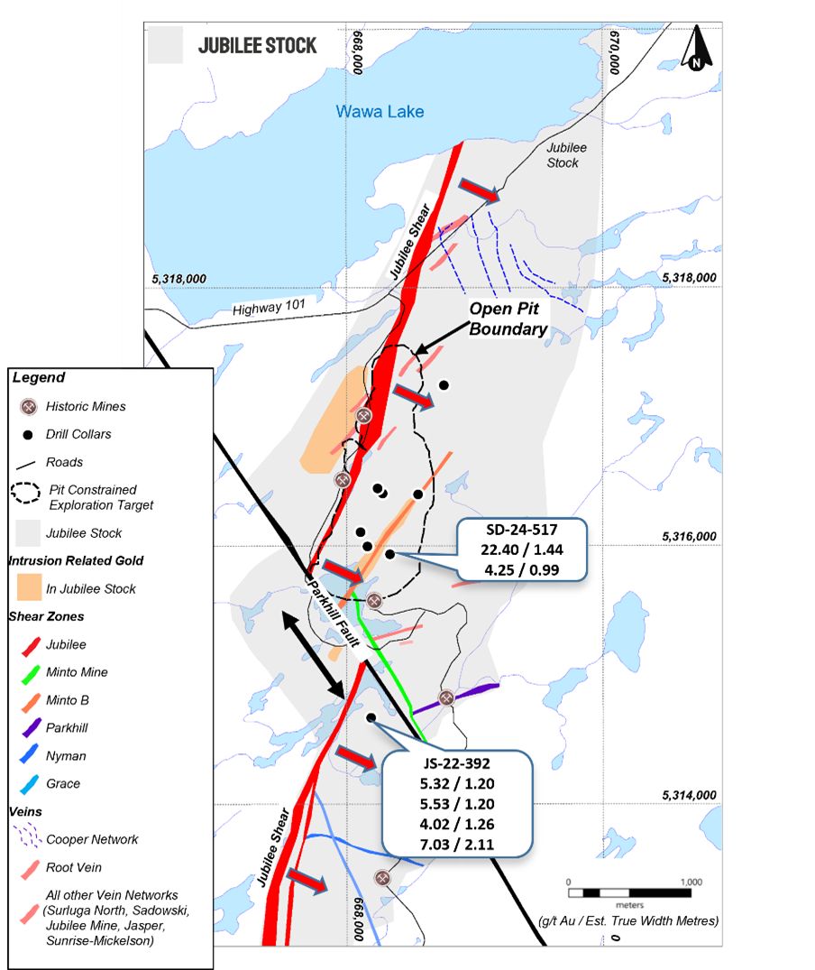 Location of Diamond Drilling Results