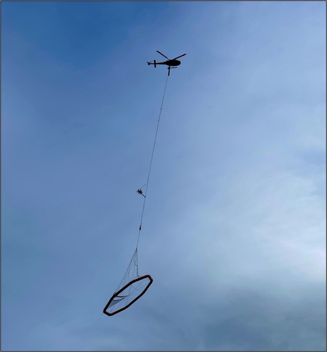 Figure 1: ZTEM survey equipment conducting calibration tests at the Liberty property, central BC