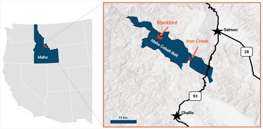 Location of the Iron Creek Property in east-central Idaho