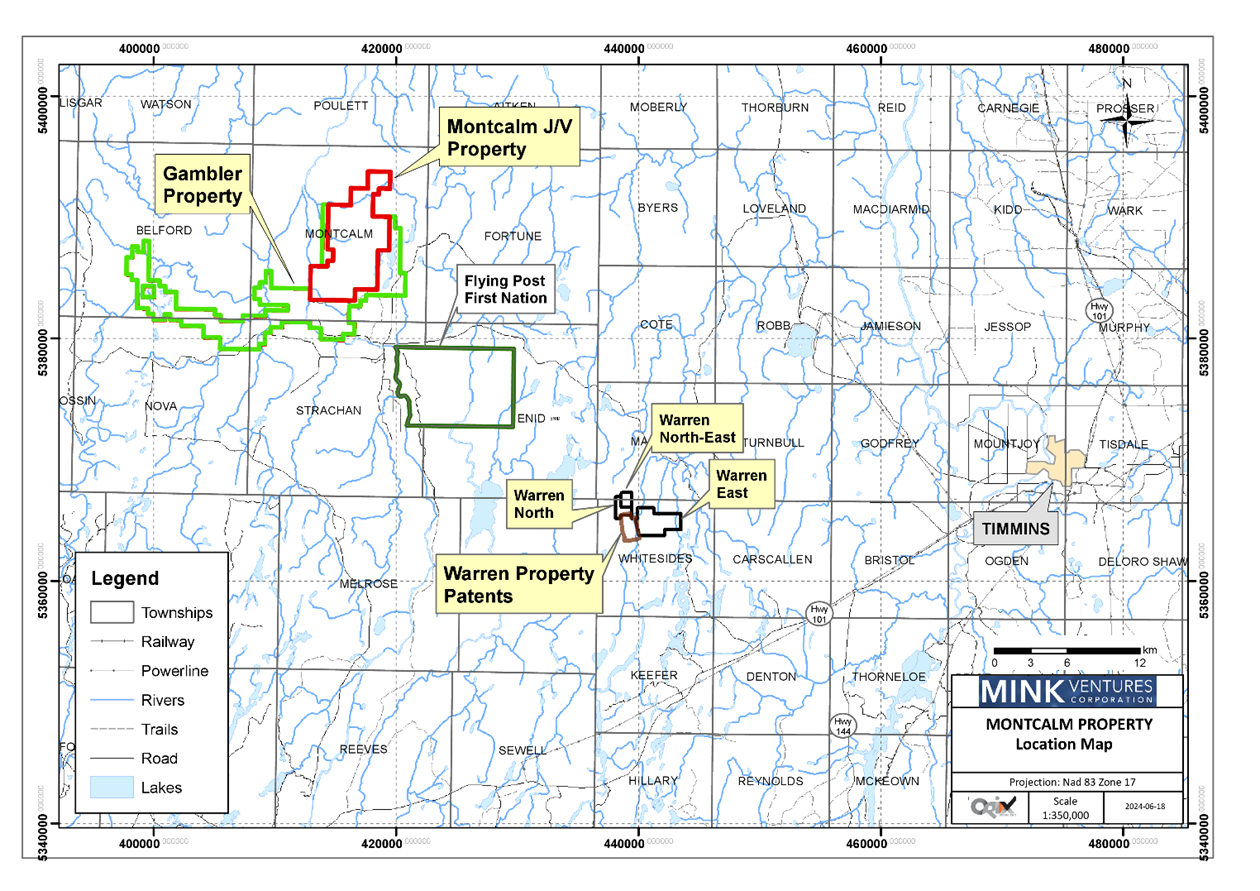 MINK VENTURES GENERAL PROPERTY LOCATION MAP