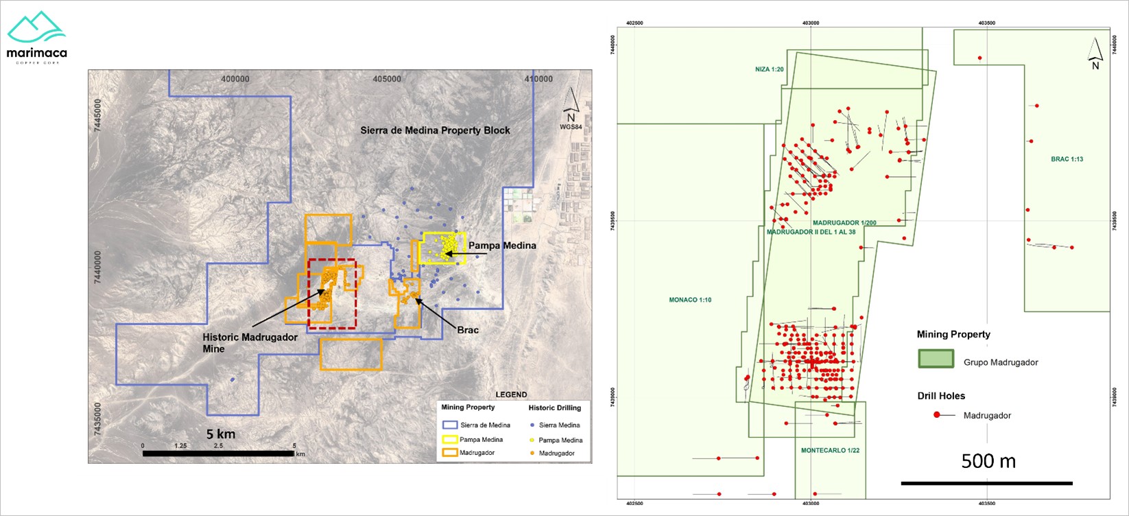 Madrugador – Historical Drilling and Western Historical Mine Area