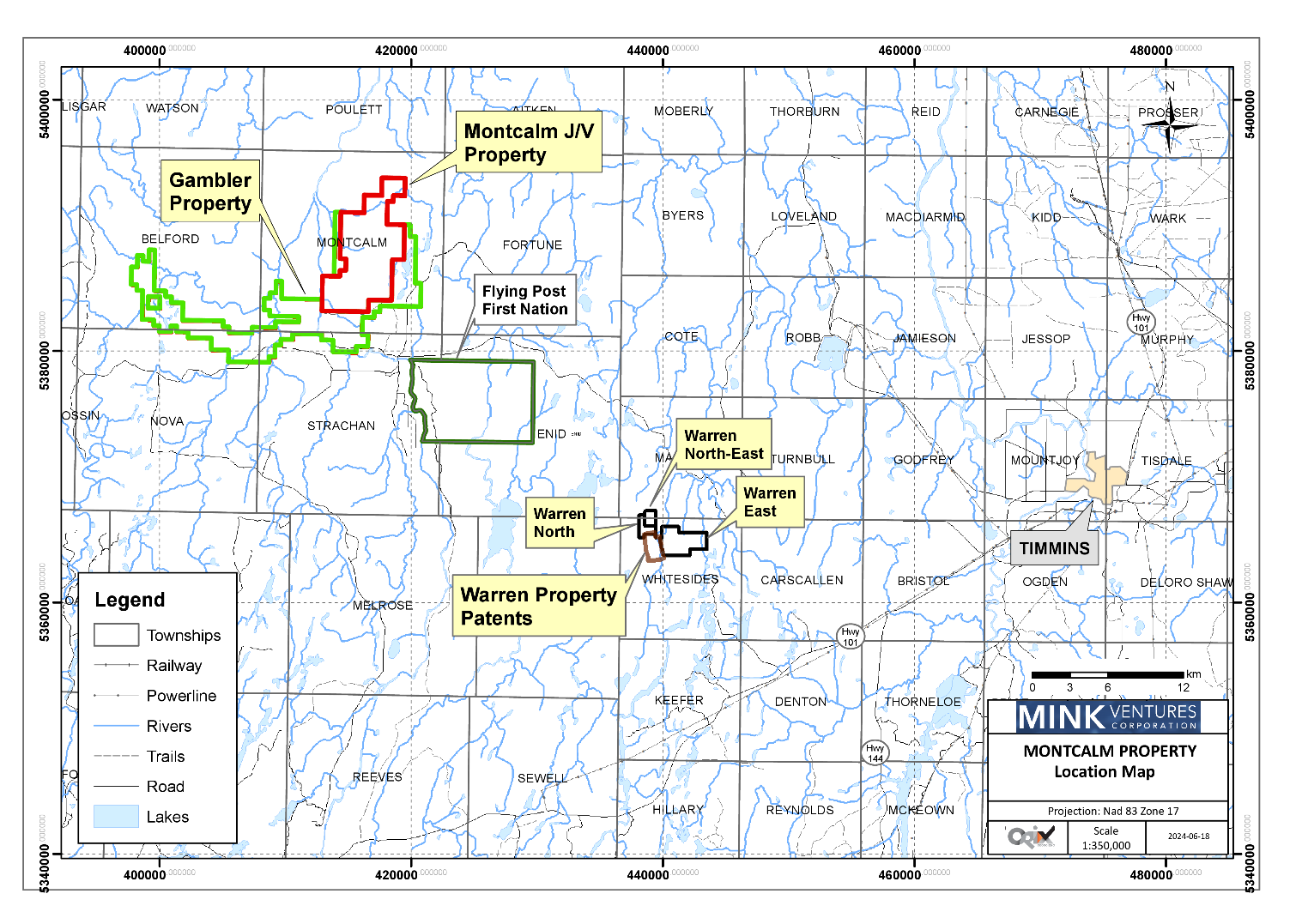 MINK VENTURES PROPERTY LOCATION MAP