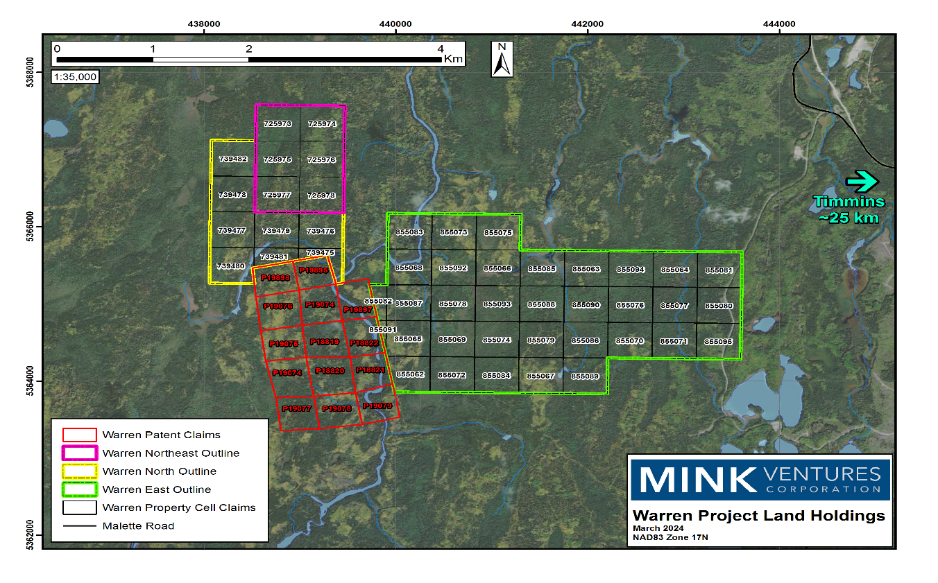 WARREN PROJECT CLAIM MAP