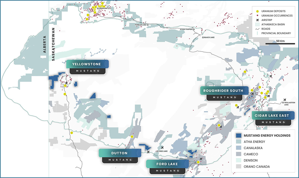 Mustang's Uranium Projects in the Athabasca Basin, Saskatchewan