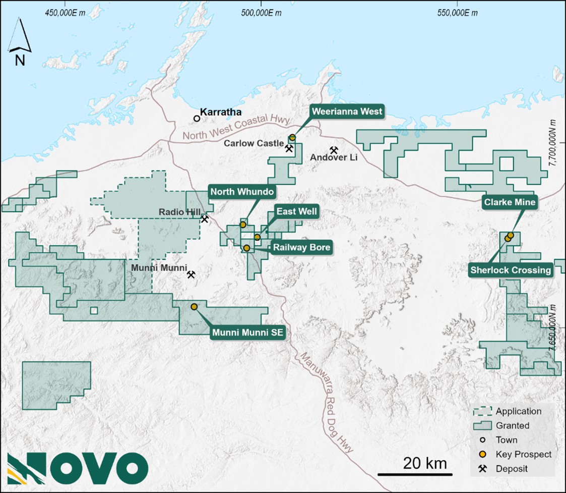 Location of the Karratha District drill targets