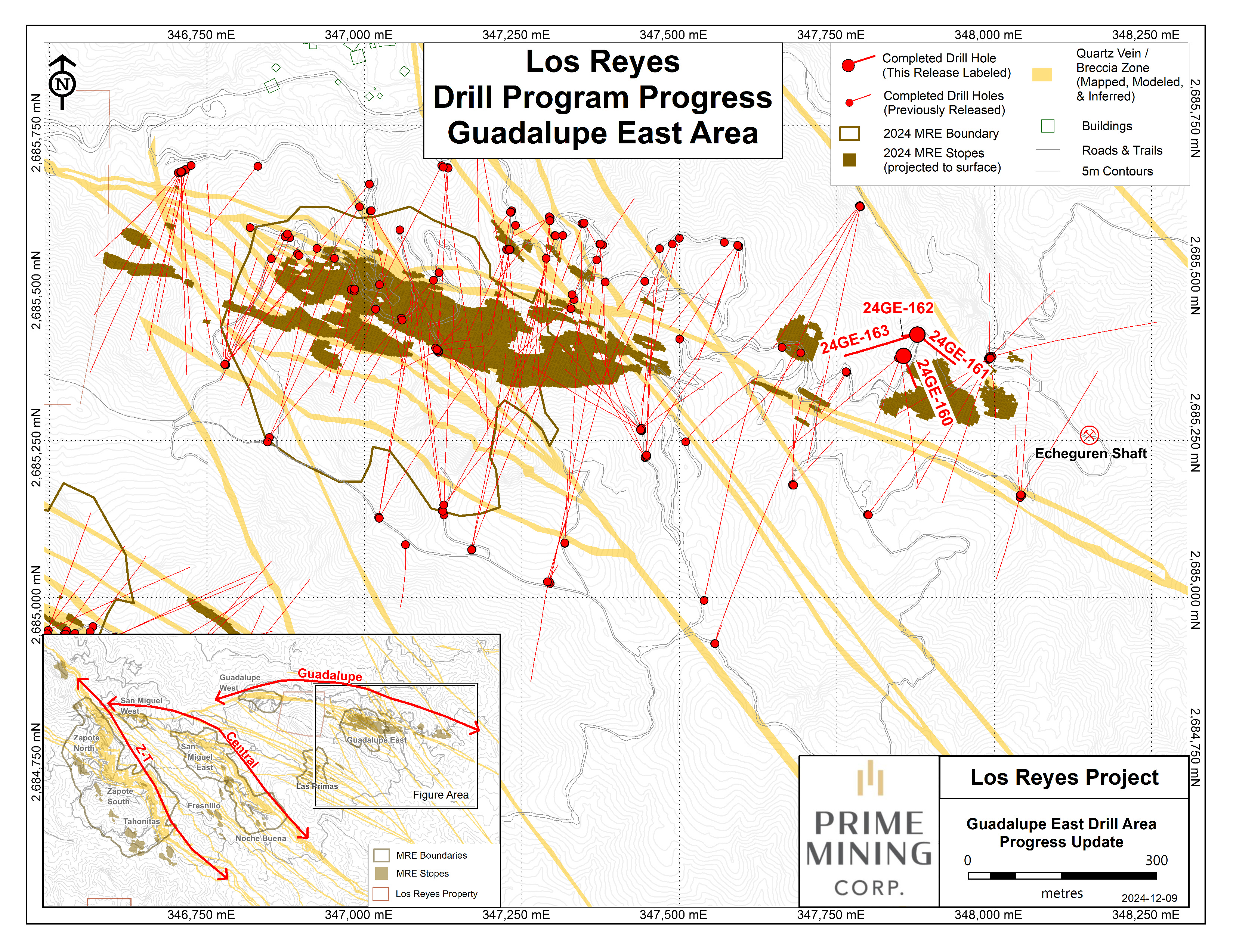 Figure 2 Guadalupe East Drill Program Progress_Dec 2024